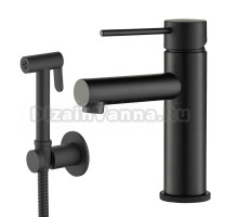 Комплект для раковины Timo Saona 2360/03G с гигиеническим душем, матовый черный