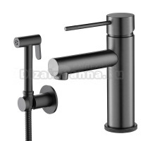 Комплект для раковины Timo Saona 2360/18G с гигиеническим душем, черное золото