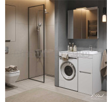 Мебель для ванной комнаты Alavann Cosmetic 90 L/R под стиральную машину, напольная, глянцевая белая
