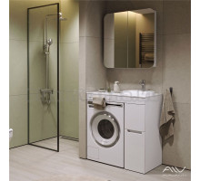 Мебель для ванной комнаты Alavann Cosmetic 95 L/R под стиральную машину, напольная, глянцевая белая