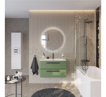 Мебель для ванной комнаты Cezares Eco Cer-N 80 фисташковый софт, раковина Eco 80, ручки матовые черные