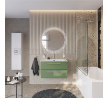 Мебель для ванной комнаты Cezares Eco Cer-N 80 фисташковый софт, раковина Eco 80, ручки серые