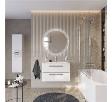 Мебель для ванной комнаты Cezares Eco Cer-N 90 bianco lucido, раковина Duet 90, ручки серые