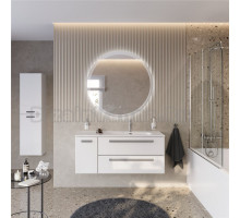 Мебель для ванной комнаты Cezares Eco Cer-N 120 R 2 ящика, 1 дверца, bianco lucido, раковина Duet 120 R, ручки серые