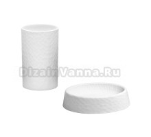 Набор Стакан Ridder Crimp + Мыльница 2013301 пластиковая, белая