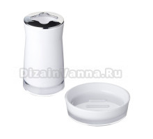 Набор Стакан Ridder Disco 2103201 для зубных щеток, белый + Мыльница 2103301 белая