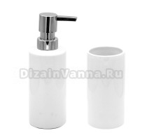 Набор Стакан Ridder Pure 2125101, белый + Дозатор 2125501, белый