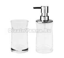 Набор Стакан Ridder Disco 2103100 прозрачный + Дозатор 2103500 прозрачный
