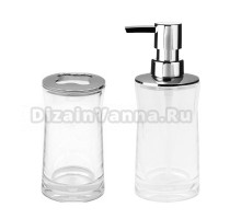 Набор Стакан Ridder Disco 2103200 прозрачный + Дозатор 2103500 прозрачный