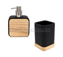 Набор Стакан Ridder Amara 2244110 чёрный + Дозатор 2244510 чёрный