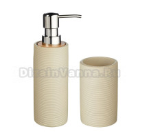 Набор Стакан Ridder Roller 2105109 бежевый + Дозатор 2105509 бежевый