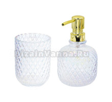 Набор Стакан Ridder Jade 2164127 перламутровый прозрачный + Дозатор 2164527 перламутровый прозрачный