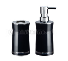 Набор Стакан Ridder Disco 2103210 для зубных щеток, черный + Дозатор 2103510 черный