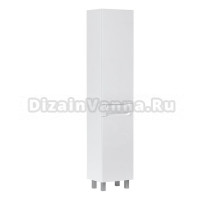 Шкаф-пенал для ванной EQUIL Corner 40 напольный, с корзиной, глянцевый белый