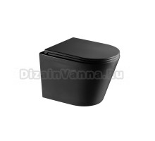 Унитаз подвесной Grossman GR-4478BMSQ с микролифтом, черный матовый