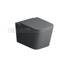 Унитаз подвесной Grossman GR-4404GMSQ с микролифтом, серый матовый