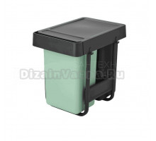 Мусорное ведро Brabantia Sort&Go 232503 2 шт, 15 л, мятно-голубое, темно-серое