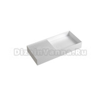 Раковина подвесная Abber Stein AS2648 80 матовая белая, прямоугольная, искусственная камень, со столешницей слева