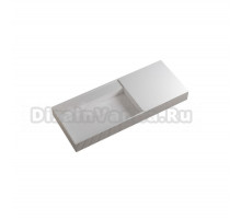 Раковина подвесная Abber Stein AS2628 120 матовая белая, прямоугольная, искусственная камень, со столешницей справа