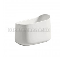 Ванна из искусственного камня Salini Oriente Ofuro 1043101G 140x80 см, отдельностоящая, белая, овальная, с сиденьем, с донным клапаном, фурнитура белая