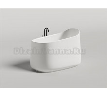 Ванна из искусственного камня Salini Oriente Ofuro 1043101M 140x80 см, отдельностоящая, матовая белая, овальная, с сиденьем, с донным клапаном