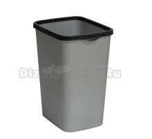 Мусорное ведро Violet Tandem 20 л, с фиксатором, серый металлик/черный