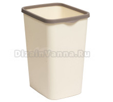 Мусорное ведро Violet Tandem 20 л, с фиксатором, слоновая кость/шоколад