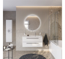 Мебель для ванной комнаты Cezares Eco Cer-N 100 R bianco lucido, раковина Duet 100 R, ручки серые