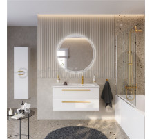 Мебель для ванной комнаты Cezares Eco Cer-N 100 R bianco lucido, раковина Duet 100 R, ручки сатиновое золото