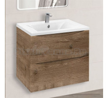 Тумба под раковину без столешницы Vincea Mia 60 подвесная, дуб винтаж, раковина VCB-3M600W