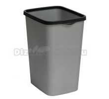 Мусорное ведро Violet Tandem 9 л, с фиксатором, серый металлик/черный
