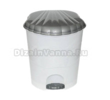 Мусорное ведро Violet 11 л, с педалью, белый/серый металлик