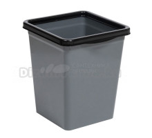 Мусорное ведро Violet квадратное с фиксатором, 14 л, серый/черный