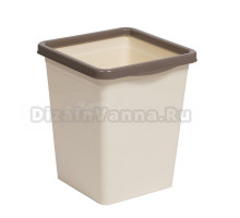 Мусорное ведро Violet квадратное с фиксатором, 8,5 л, слоновая кость/шоколад