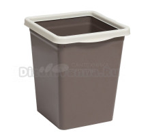 Мусорное ведро Violet квадратное с фиксатором, 8,5 л, шоколад/слоновая кость