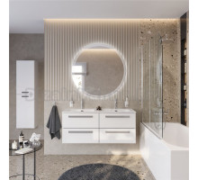 Мебель для ванной комнаты Cezares Eco Cer-N 120 4 ящика, bianco lucido, раковина Eco 120, двойная, ручки серые