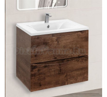 Тумба с раковиной Vincea Mia 60 темное дерево, раковина VCB-3M600W