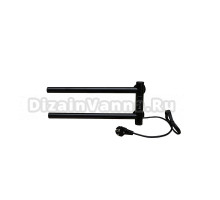 Полотенцесушитель электрический Tera Игла 180х400 20x40 см, подключение справа, слева, матовый черный RAL9005, E-образный, из стали, с диммером