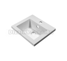 Раковина встраиваемая сверху Uperwood Eva 4548340000 40 глянцевая белая, прямоугольная, литьевой мрамор