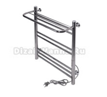 Полотенцесушитель электрический Tera Богема 500х600 60x55 см, подключение справа, полированный хром, лесенка, с полкой