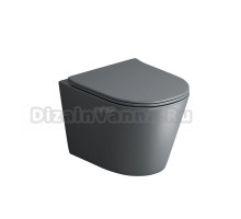 Унитаз подвесной Grossman GR-4477GMSQ с микролифтом, серый матовый