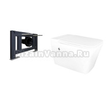 Унитаз подвесной AZARIO AZ-101C безободковый, с монтажной рамой, глянцевый белый