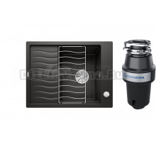 Комплект Мойка Blanco Elon 45S 525879, черная + Измельчитель KUCHENSTERN Muhle