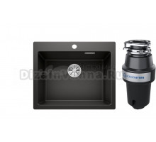 Комплект Мойка Blanco Pleon 6, черная + Измельчитель KUCHENSTERN Muhle