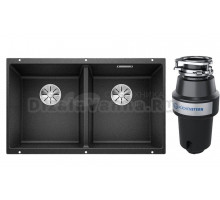 Комплект Мойка Blanco Subline 350/350-U антрацит + Измельчитель KUCHENSTERN Muhle 350MU35