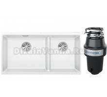 Комплект Мойка Blanco Subline 480/320-U, белая + Измельчитель KUCHENSTERN Muhle