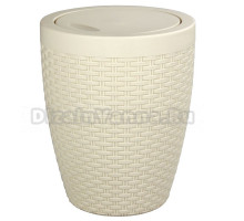 Мусорное ведро Альтернатива Плетенка 49991 8 л, слоновая кость