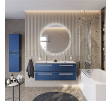Мебель для ванной комнаты Cezares Eco Cer-N 120 4 ящика, sapfiro, раковина Eco 120, двойная, ручки серые