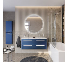 Мебель для ванной комнаты Cezares Eco Cer-N 120 4 ящика, sapfiro, раковина Eco 120, двойная, ручки сатин