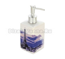 Дозатор для жидкого мыла Рыжий кот Париж 231942 настольный, хром, белый